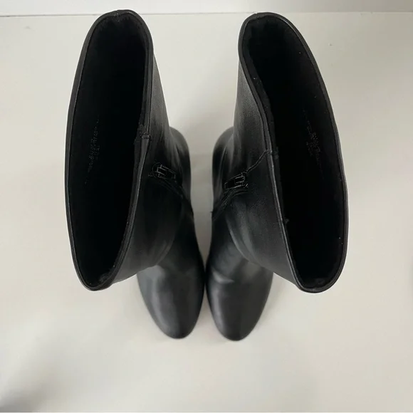 CHARLES DAVID Billow Faux Leather Pointed Toe Block Heeled Boot in Black NEW - Picture 5 of 14